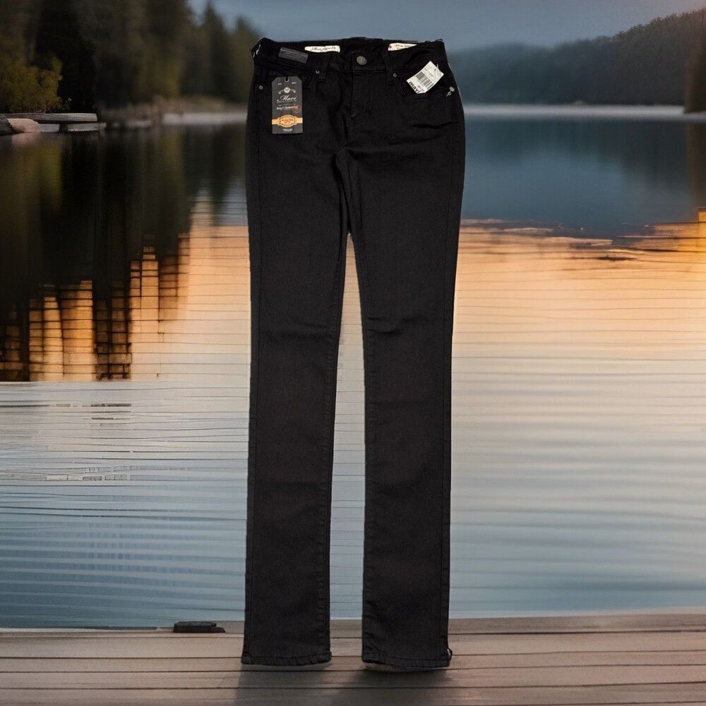 Mavi Alexa Mid Rise Skinny Pants 25 (25x32.5) Black Stretch Womens New NWT